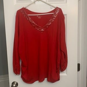 Sparkles V-Neck in Red